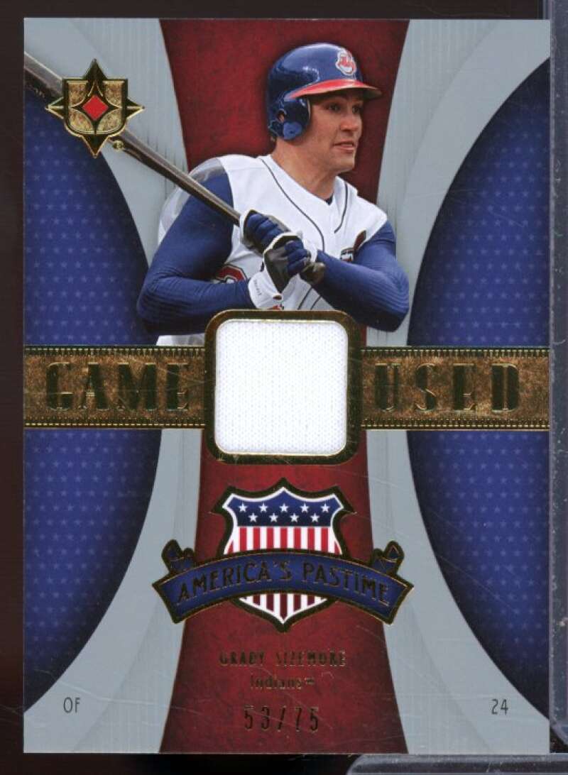 Grady Sizemore Card 2007 Ultimate Collection America's Pastime Memorabilia #SI2  Image 1