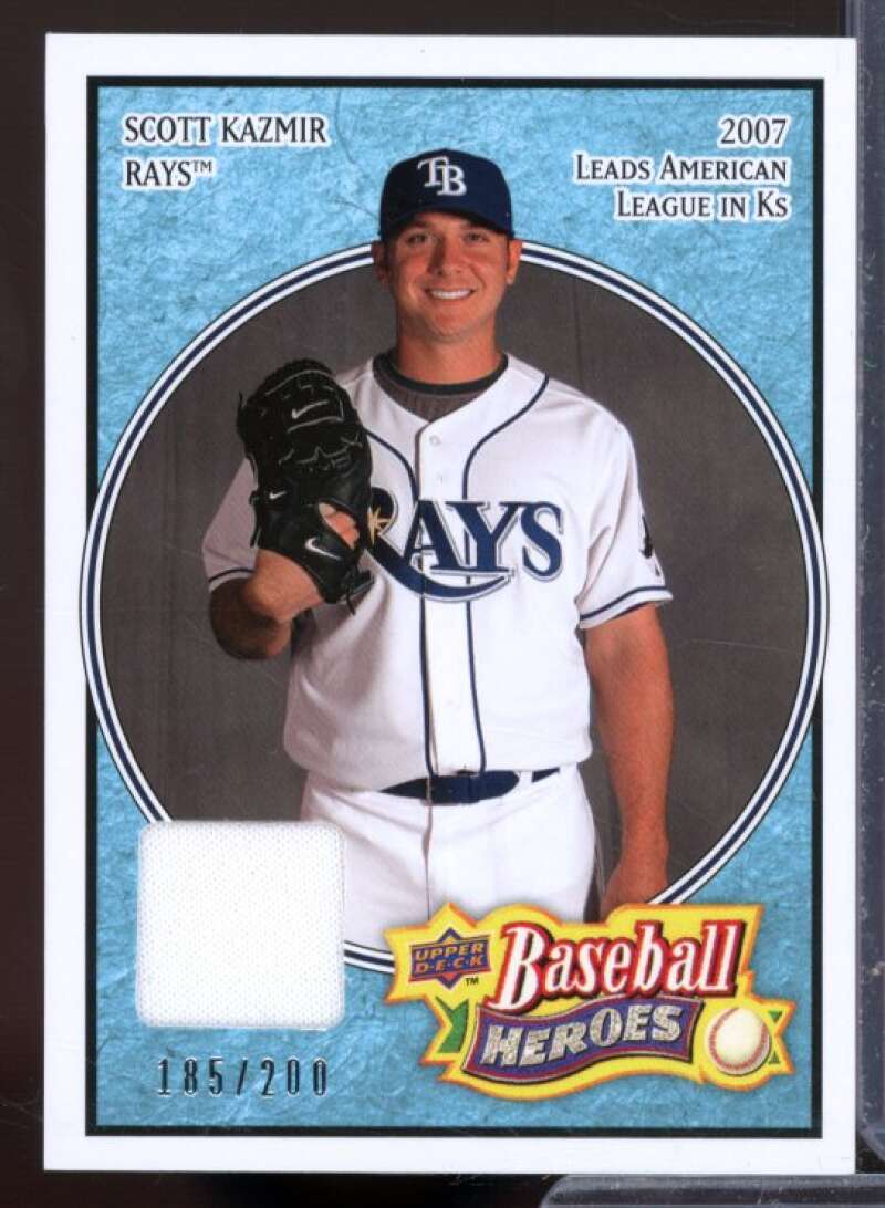 Scott Kazmir Card 2008 Upper Deck Heroes Jersey Light Blue #166  Image 1
