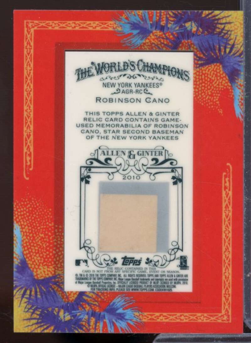 Robinson Cano Card 2010 Topps Allen and Ginter Relics #RC  Image 2