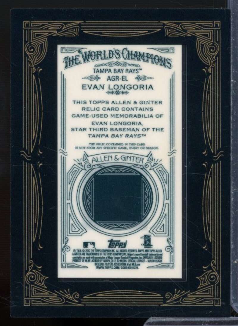 Evan Longoria Card 2012 Topps Allen and Ginter Relics #EL  Image 2