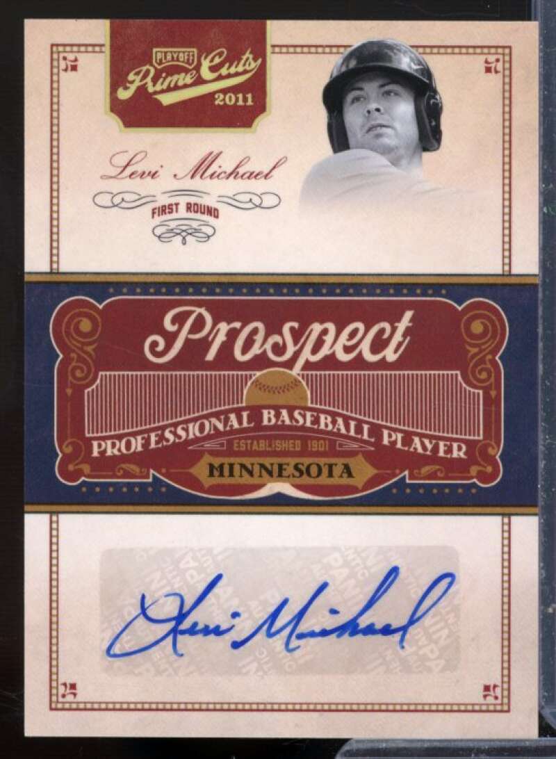 Levi Michael Rookie Card 2011 Prime Cuts Prospect Signatures Gold #LM  Image 1