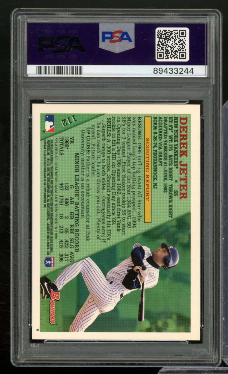 Derek Jeter Card 1996 Bowman #112 PSA 9 Image 2