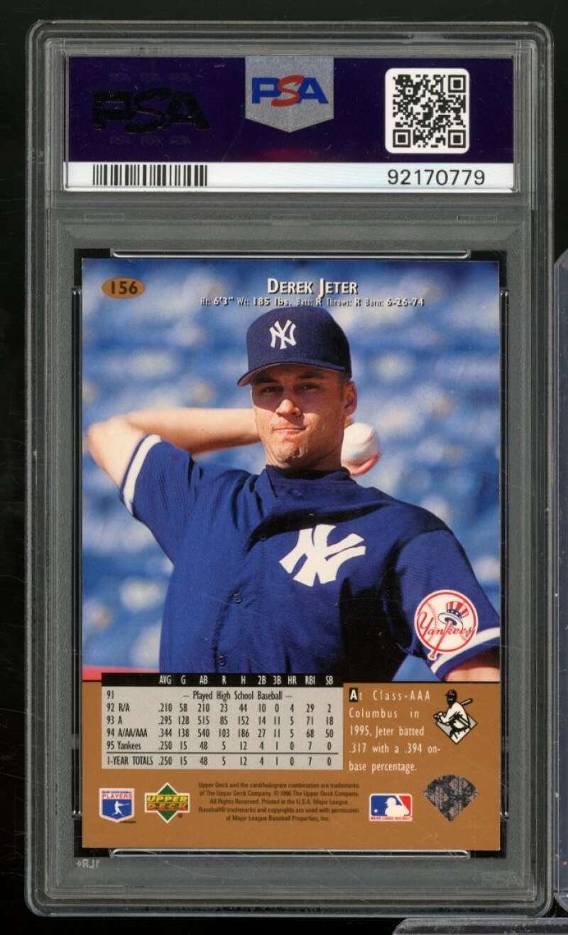 Derek Jeter Card 1996 Upper Deck #156 PSA 9 Image 2