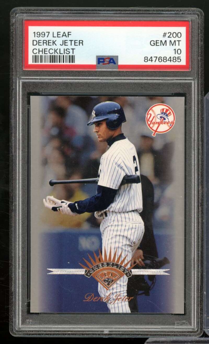 Derek Jeter Card 1997 Leaf #200 PSA 10 Image 1