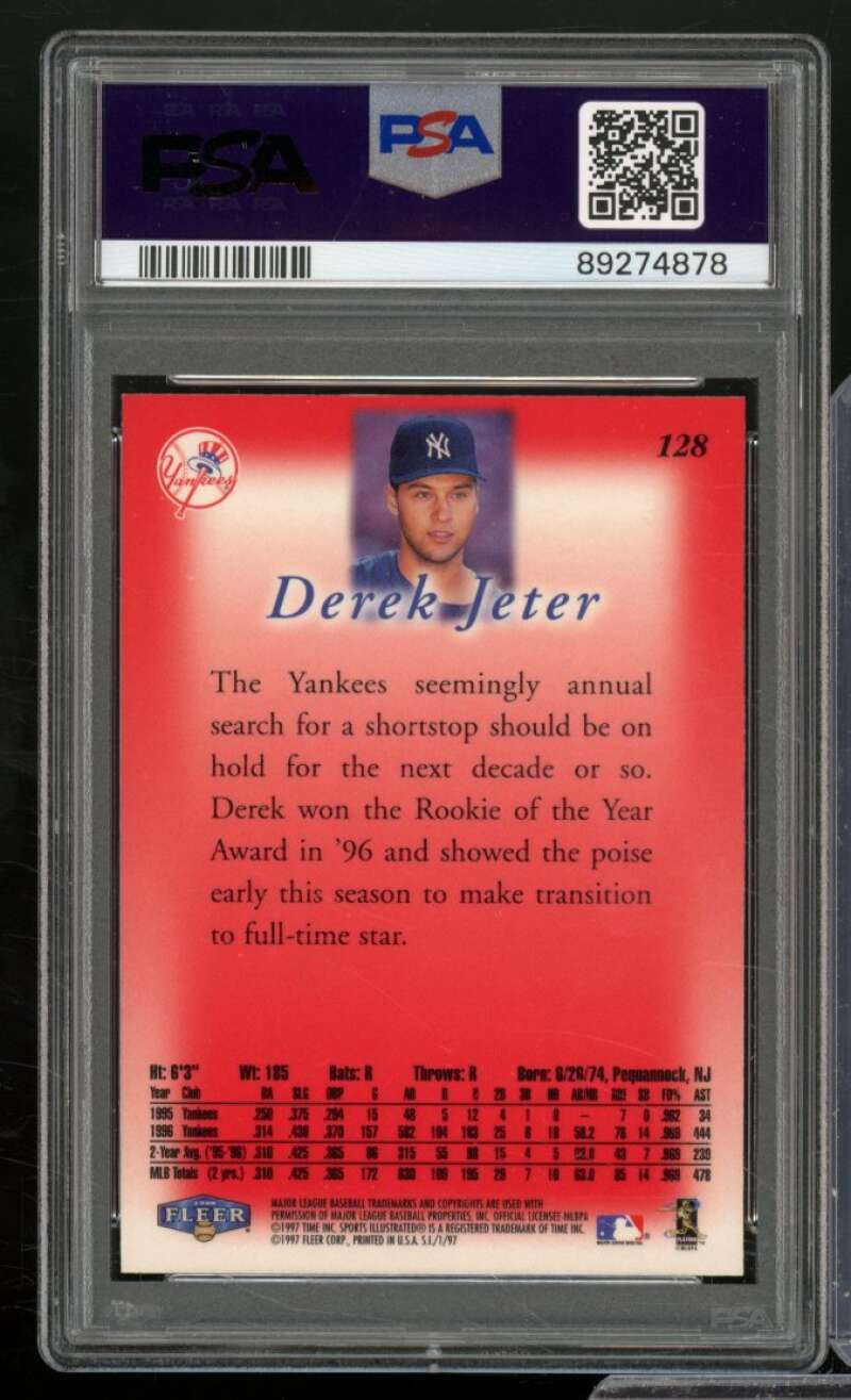 Derek Jeter Card 1997 Sports Illustrated #128 PSA 9 Image 2