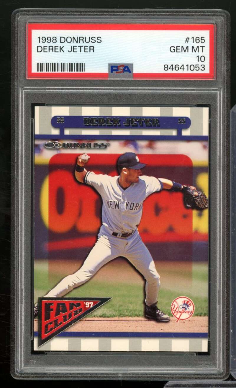 Derek Jeter Card 1998 Donruss #165 PSA 10 Image 1