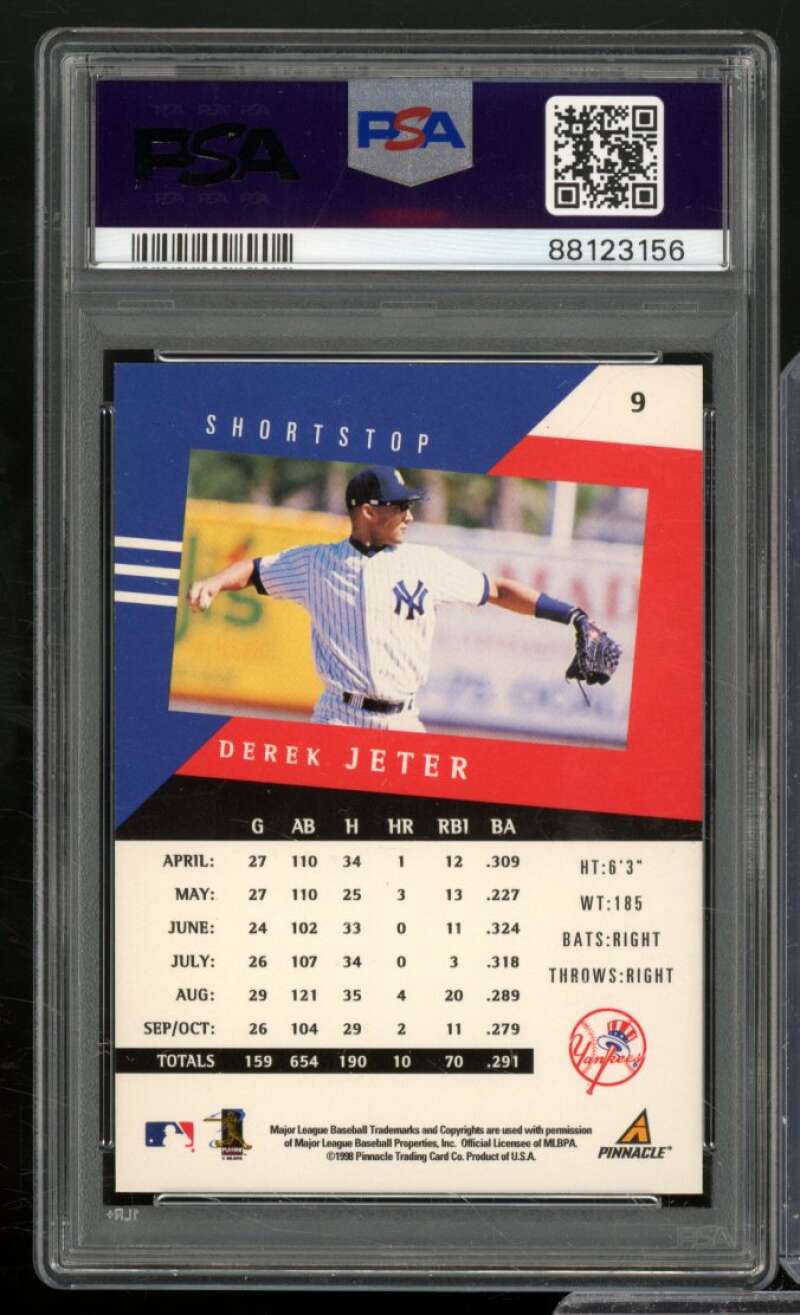 Derek Jeter Card 1998 Pinnacle Performers #9 PSA 9 Image 2