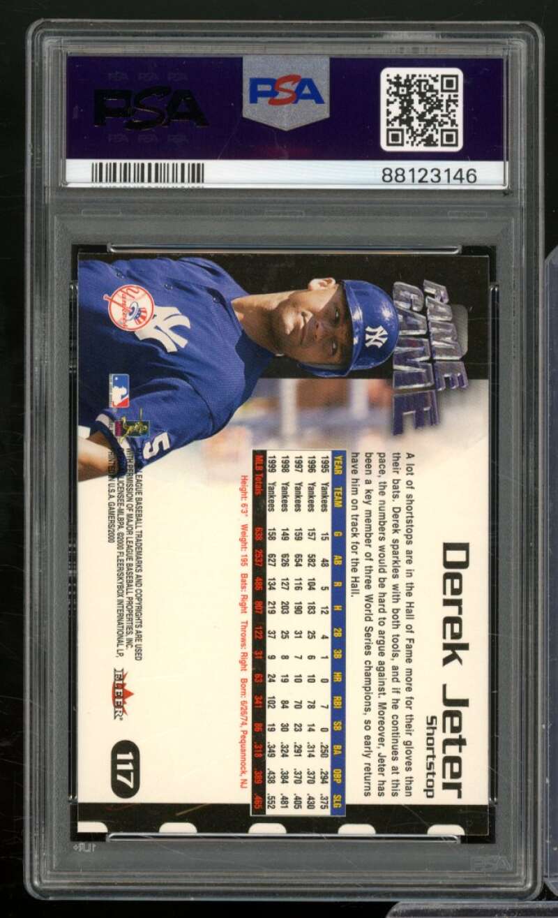 Derek Jeter Card 2000 Fleer Gamers #117 PSA 9 Image 2