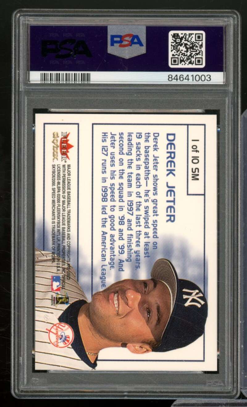 Derek Jeter Card 2000 Skybox Gem Speed Merchants #10 PSA 1 Image 2