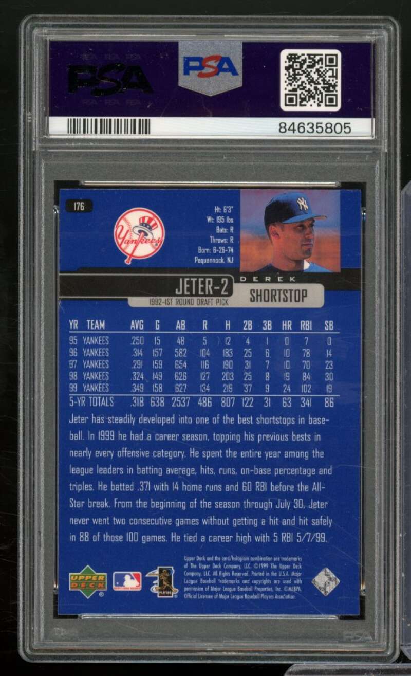 Derek Jeter Card 2000 Upper Deck #176 PSA 10 Image 2