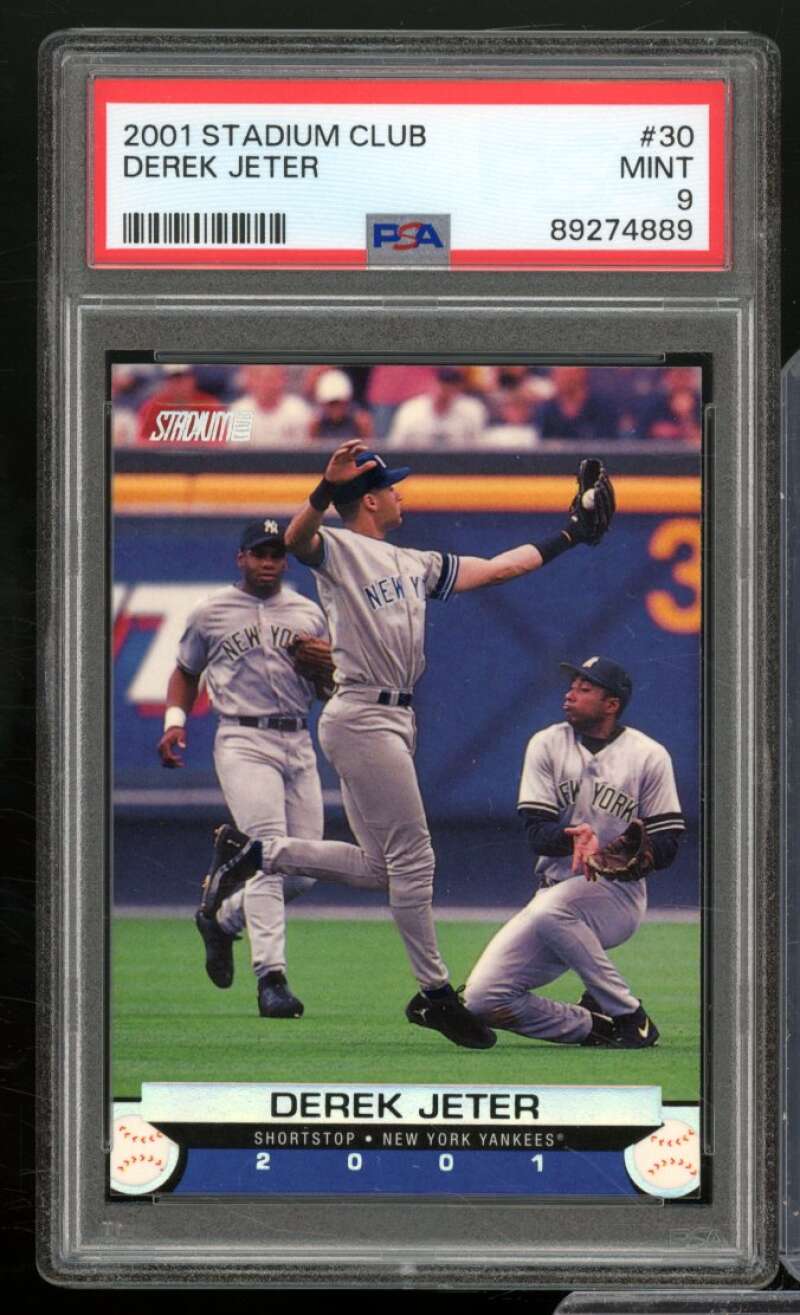 Derek Jeter Card 2001 Stadium Club #30 PSA 9 Image 1