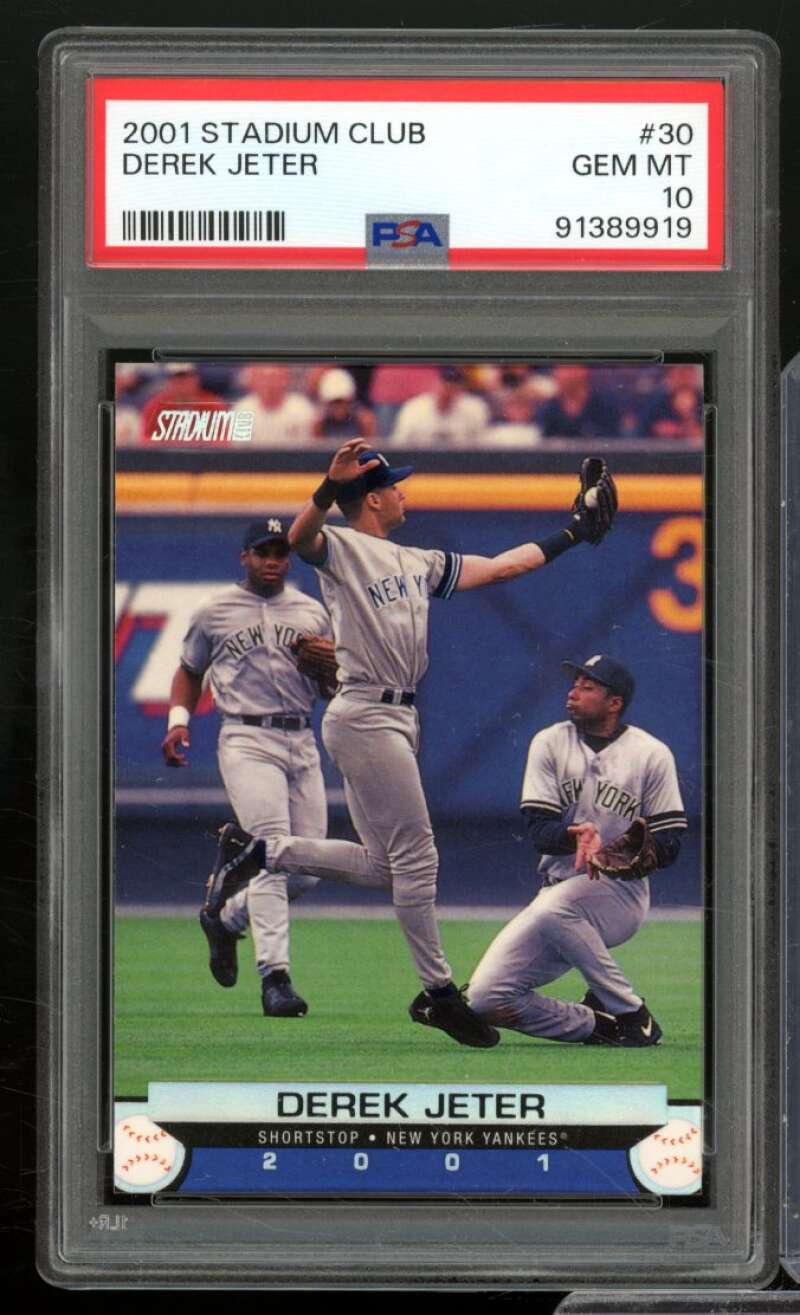 Derek Jeter Card 2001 Stadium Club #30 PSA 10 Image 1