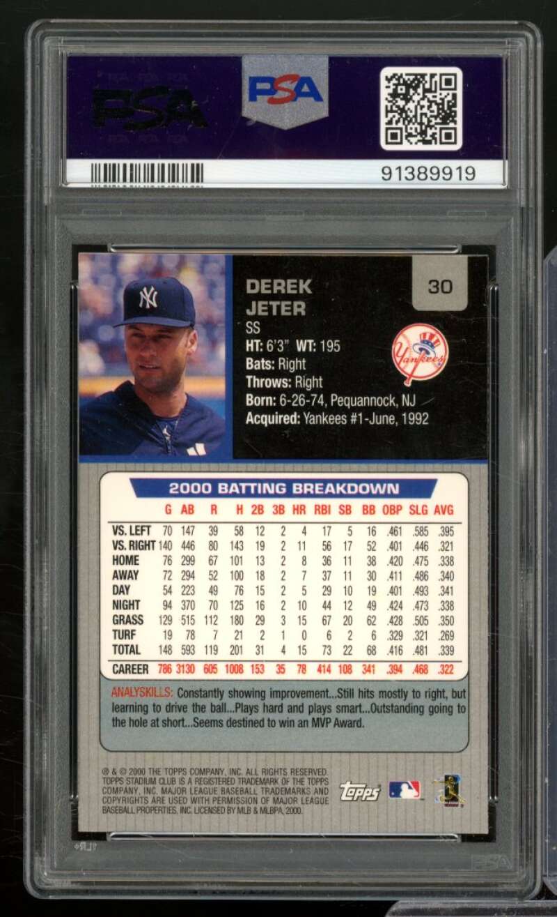 Derek Jeter Card 2001 Stadium Club #30 PSA 10 Image 2