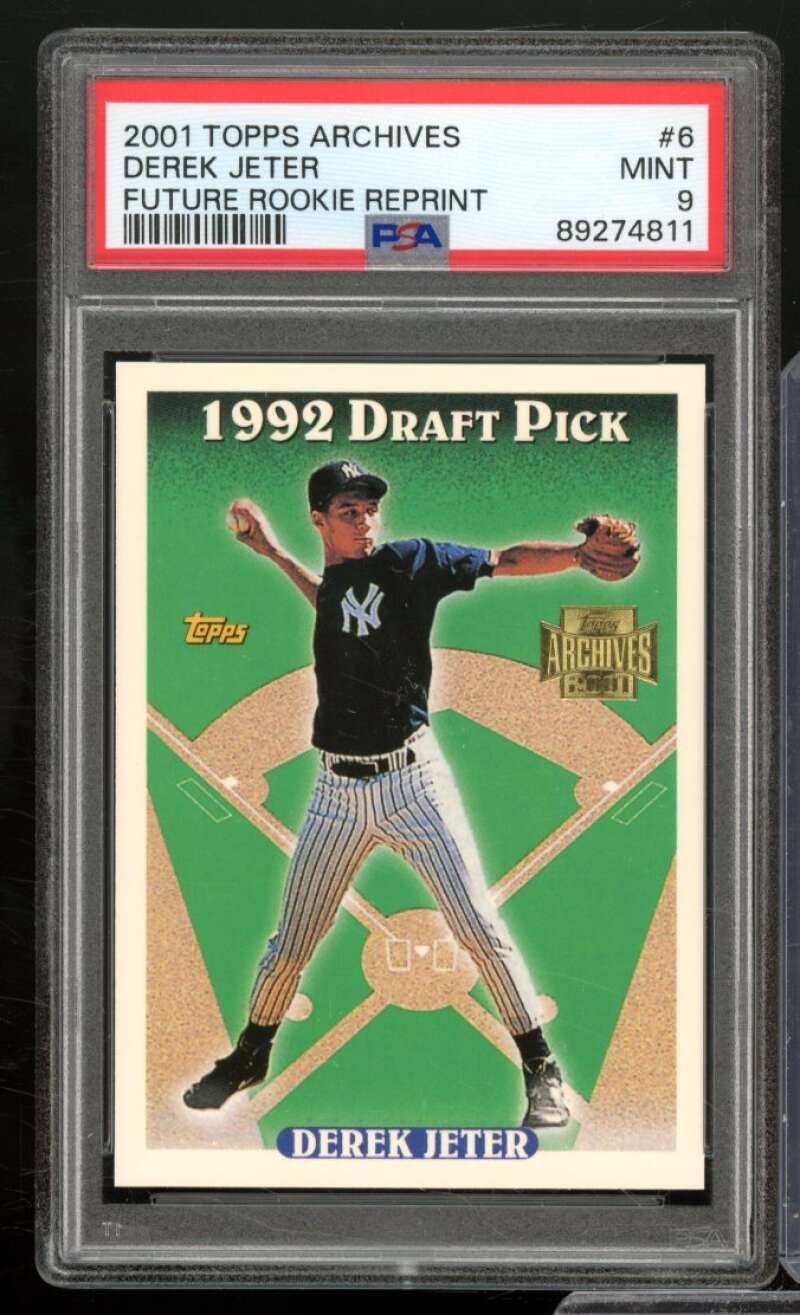 Derek Jeter Card 2001 Topps Archives #6 PSA 9 Image 1