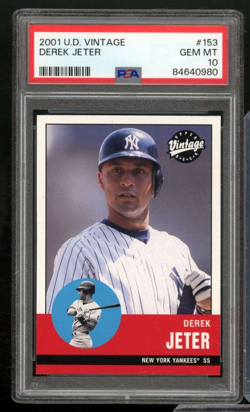 Derek Jeter Card 2001 U.D. Vintage #153 PSA 10 Image 1