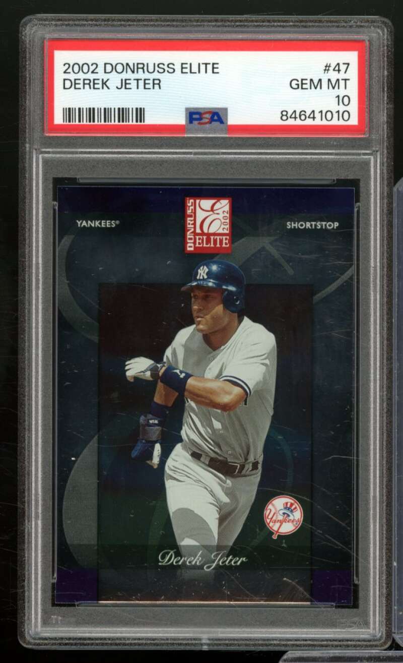 Derek Jeter Card 2002 Donruss Elite #47 PSA 10 Image 1