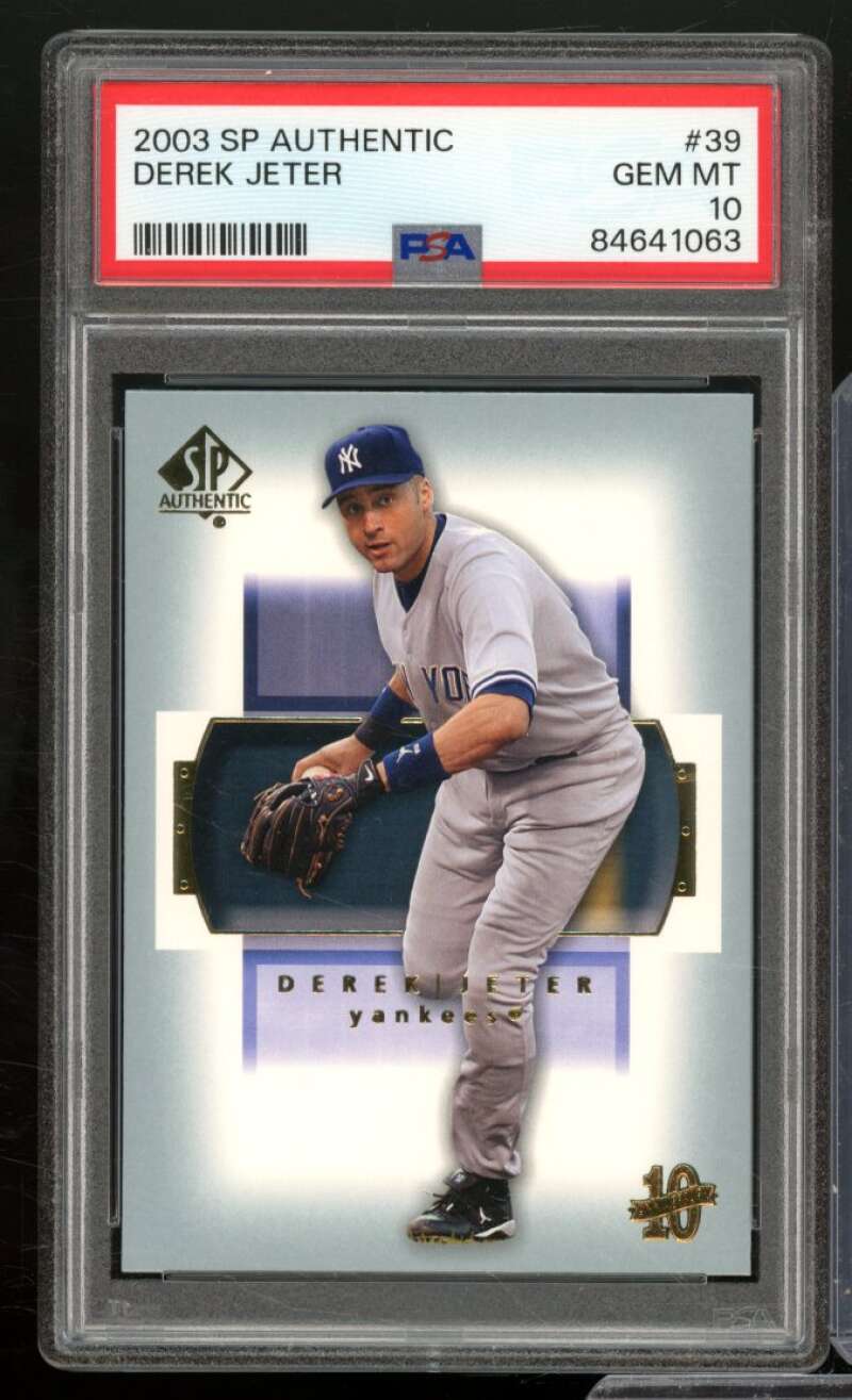 Derek Jeter Card 2003 SP Authentic #39 PSA 10 Image 1