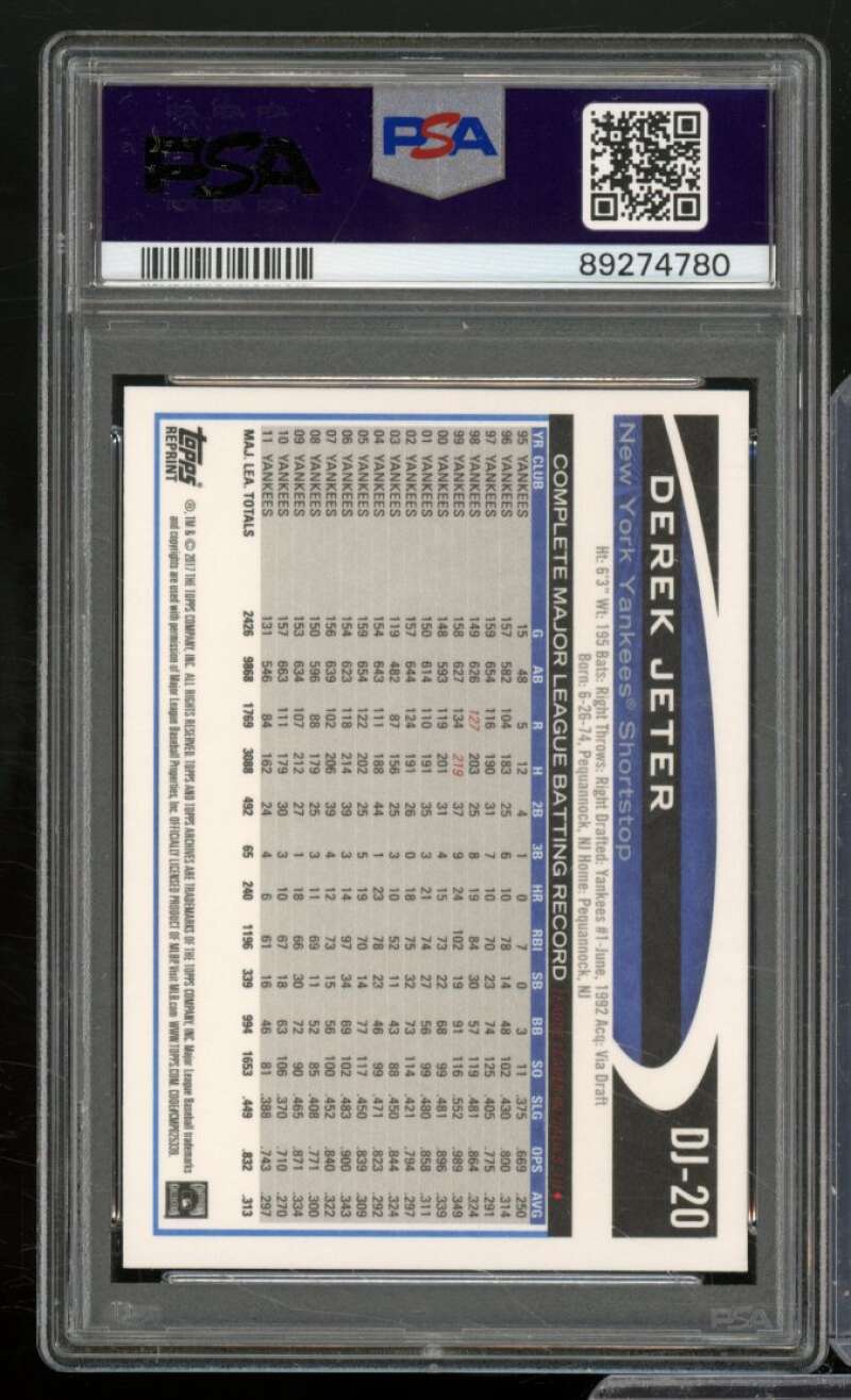 Derek Jeter Card 2017 Topps Archives Retrospective #DJ-20 PSA 9 Image 2