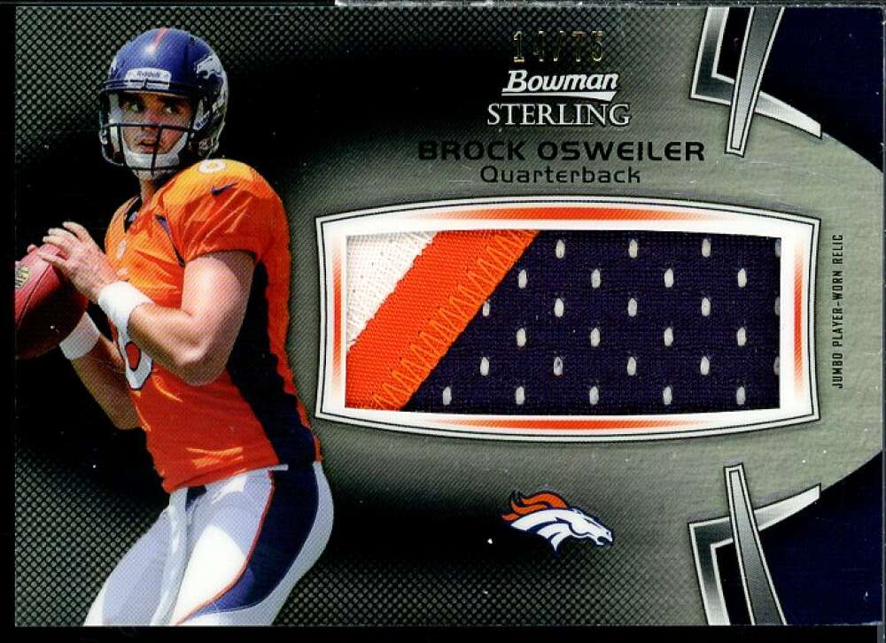 Brock Osweiler JSY Rookie Card 2012 Bowman Sterling Black Refractors #BSJRRBO  Image 1