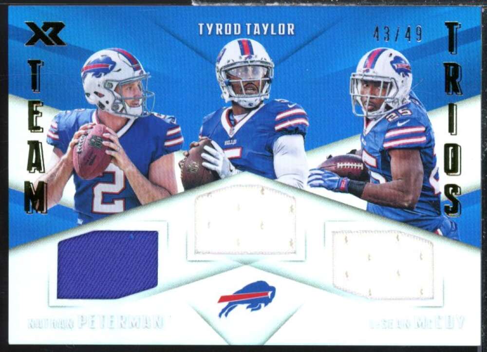 LeSean McCoy/Nathan Peterman/Tyrod Taylor 2017 XR Team Trios Materials Blue #9  Image 1