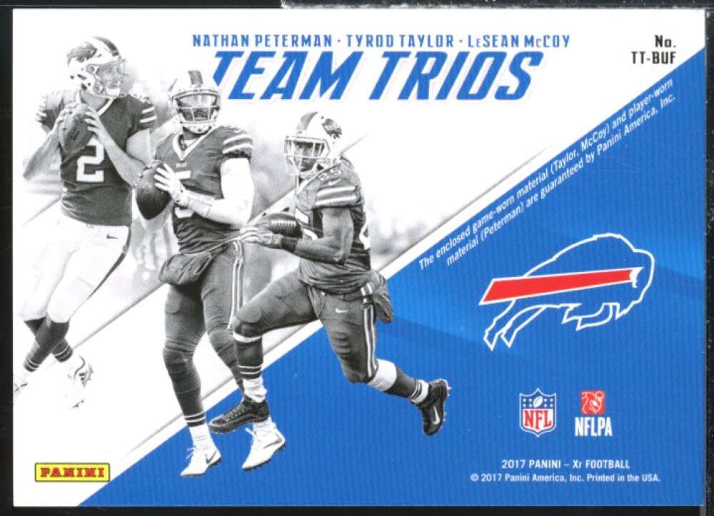 LeSean McCoy/Nathan Peterman/Tyrod Taylor 2017 XR Team Trios Materials Blue #9  Image 2