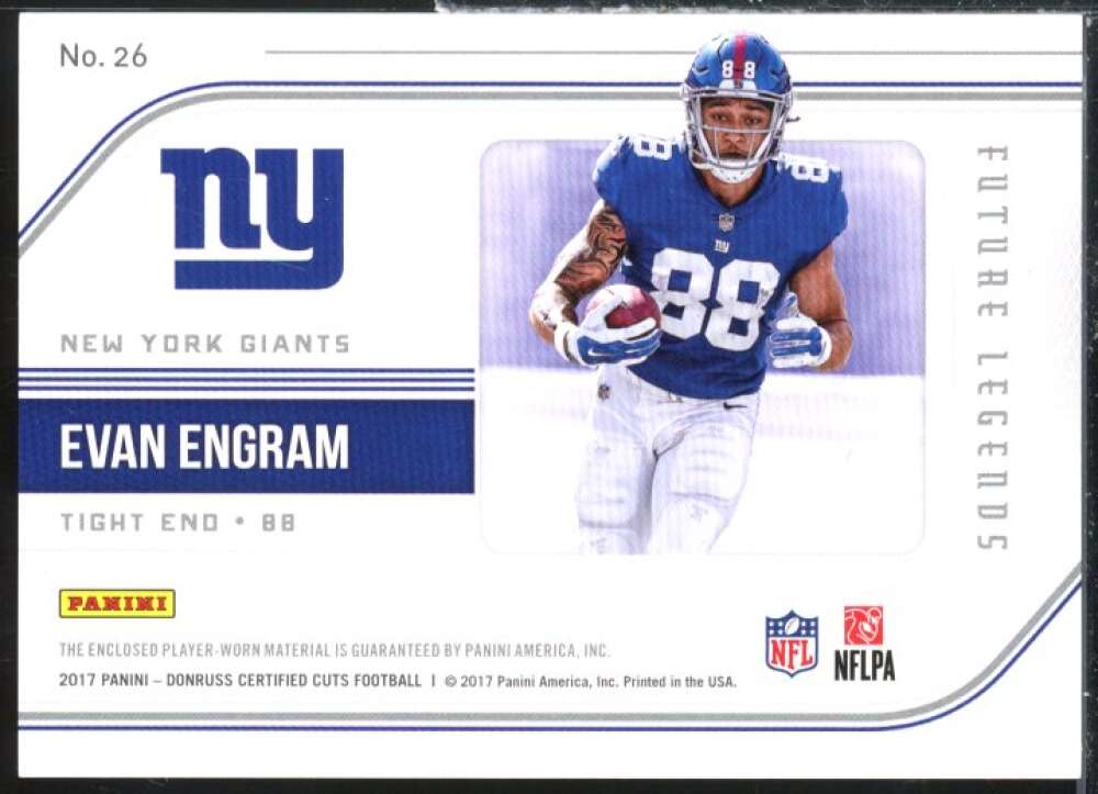 Evan Engram Card 2017 Certified Cuts Future Legends Memorabilia Silver #26  Image 2