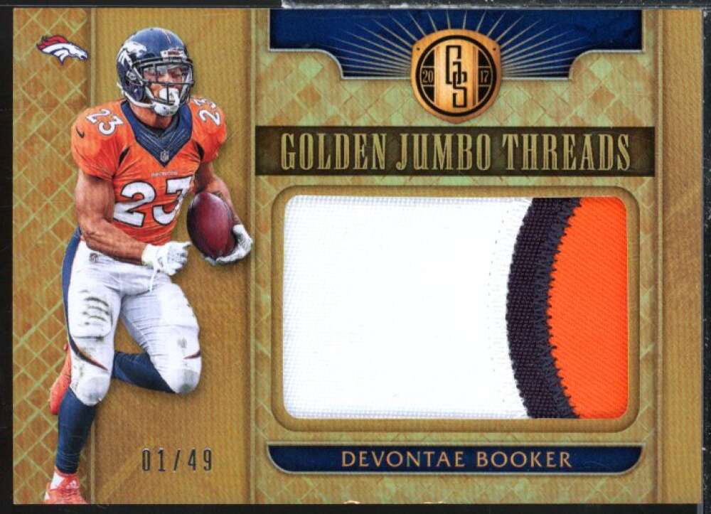 Devontae Booker Card 2017 Panini Gold Standard Golden Jumbo Threads Prime #21  Image 1