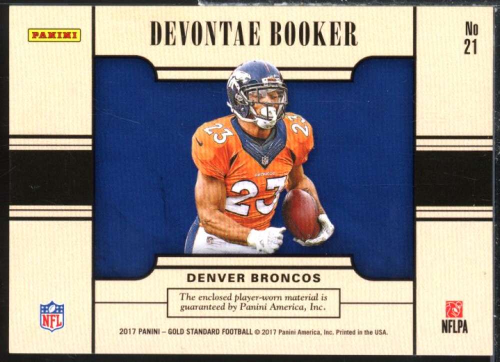 Devontae Booker Card 2017 Panini Gold Standard Golden Jumbo Threads Prime #21  Image 2