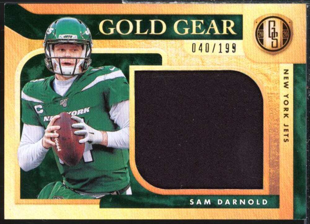 Sam Darnold Card 2020 Panini Gold Standard Gold Gear #32  Image 1