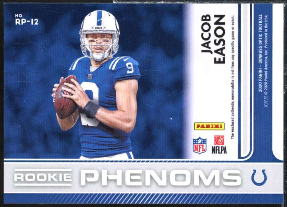 Jacob Eason 2020 Donruss Optic Rookie Phenoms Jerseys Horizontal Blue Hyper #12  Image 2