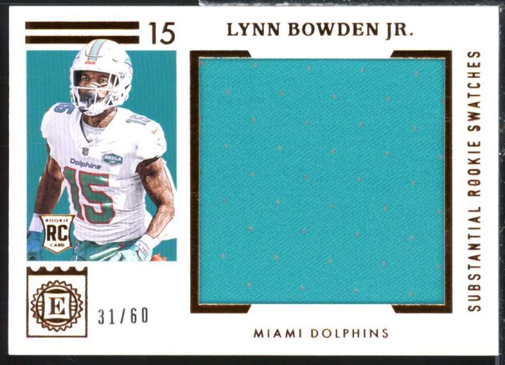 Lynn Bowden Jr. Rookie Card 2020 Panini Encased Substantial Rookie Swatches #31  Image 1