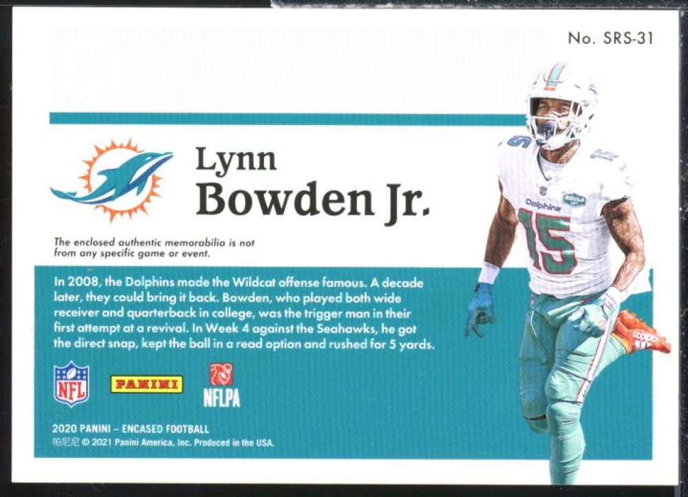 Lynn Bowden Jr. Rookie Card 2020 Panini Encased Substantial Rookie Swatches #31  Image 2