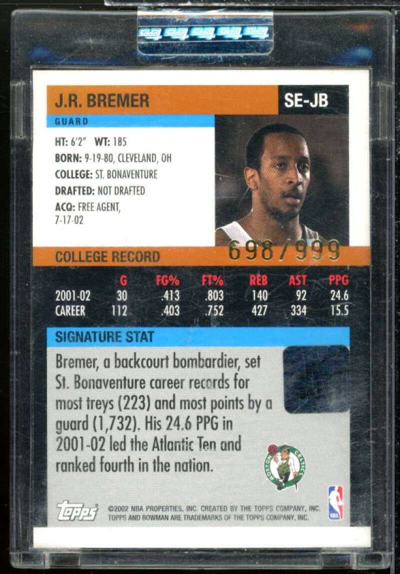 J.R. Bremer AU Rookie Card 2002-03 Bowman Signature Edition #SEJB  Image 2