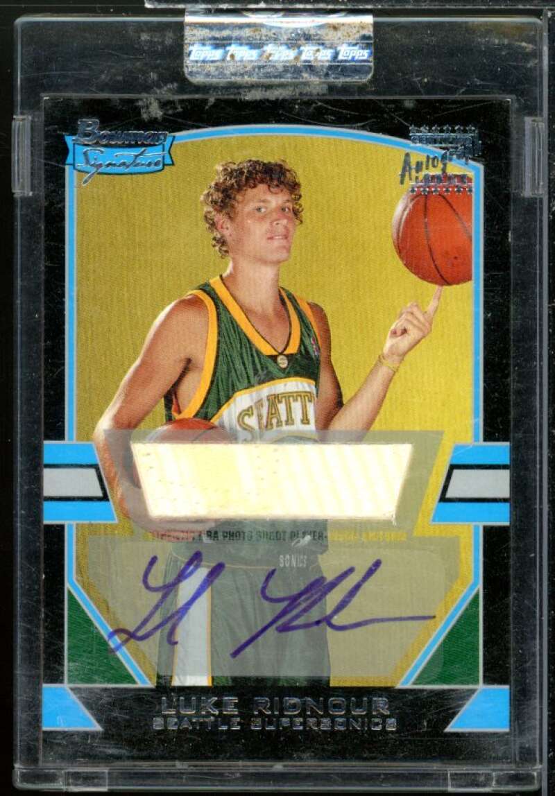 Luke Ridnour JSY AU Rookie Card 2003-04 Bowman Signature Edition #85  Image 1