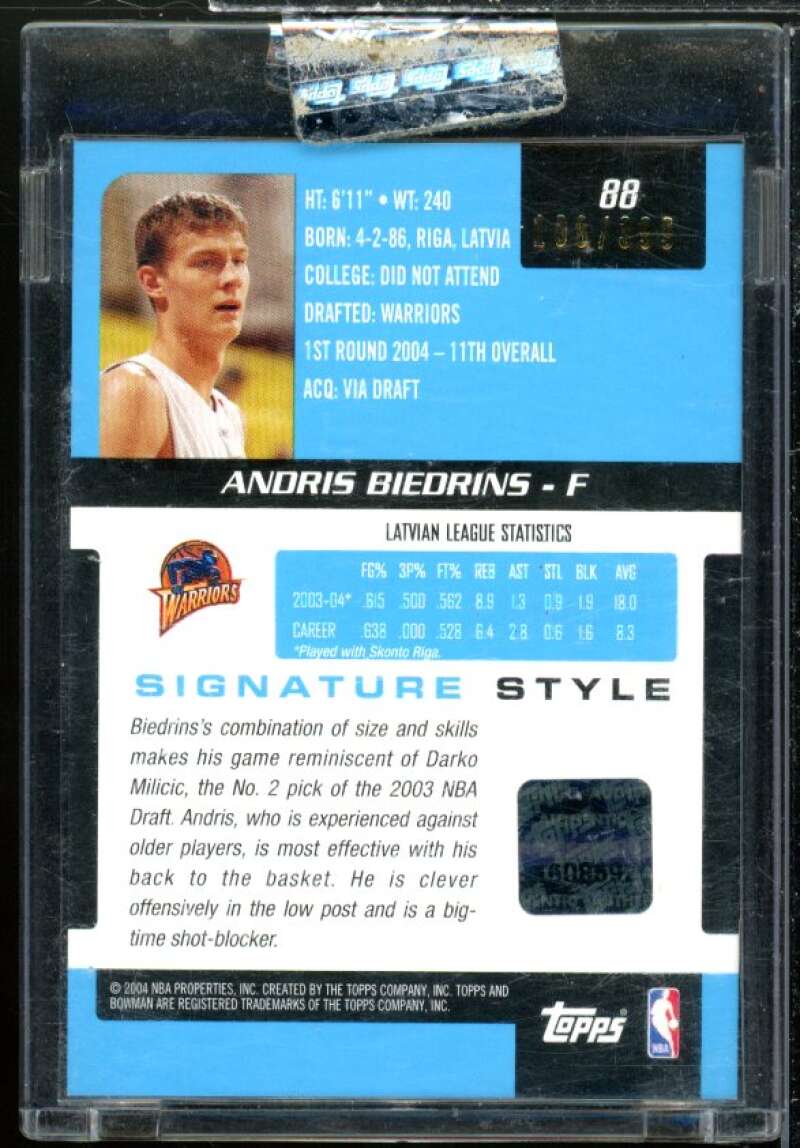 Andris Biedrins AU Rookie Card 2004-05 Bowman Signature Edition #88  Image 2