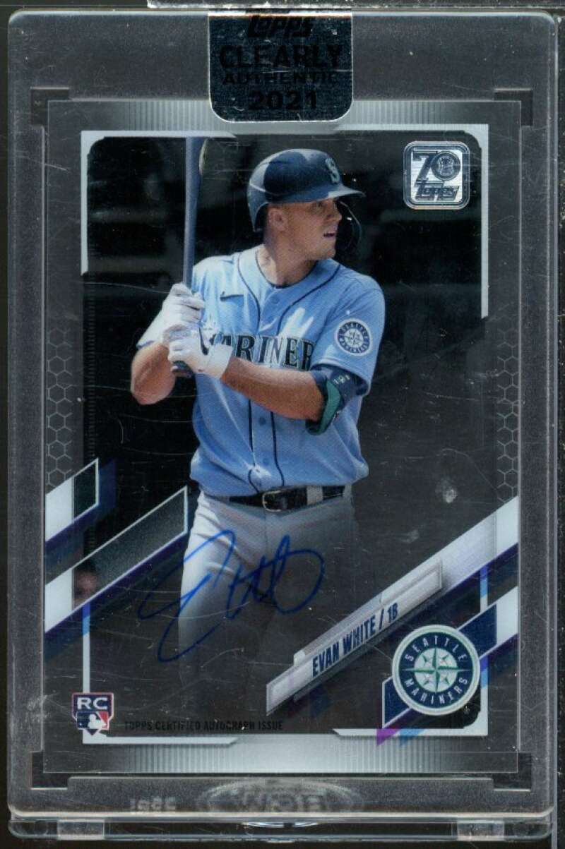 Evan White Card 2021 Topps Clearly Authentic Autographs #CAAEW  Image 1