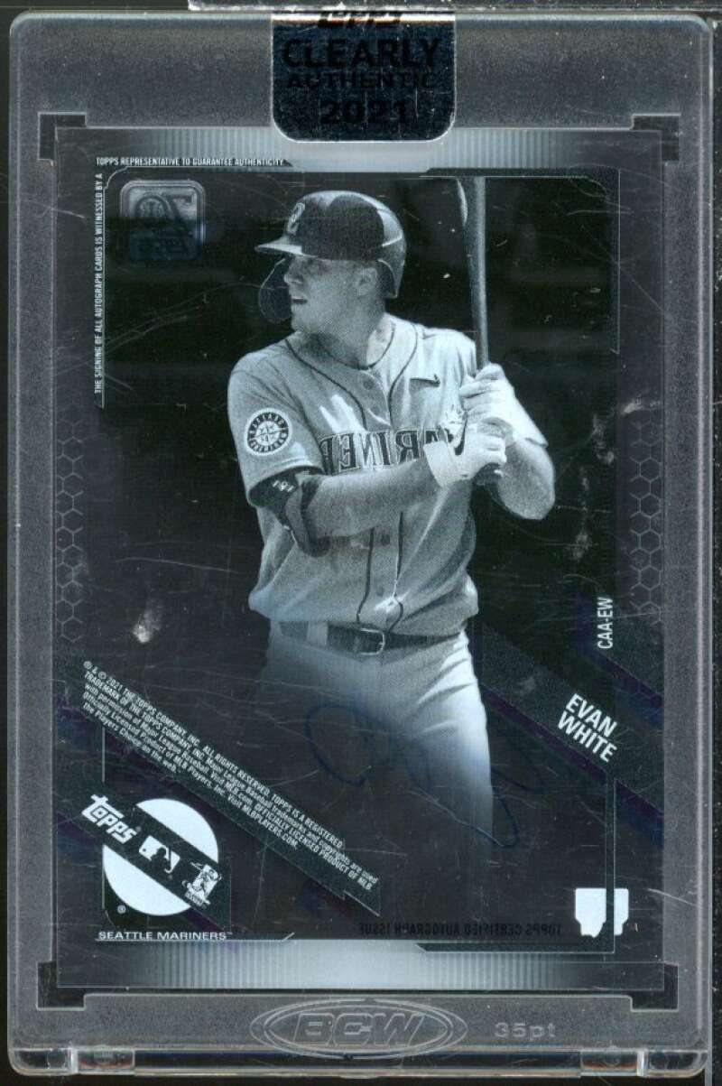Evan White Card 2021 Topps Clearly Authentic Autographs #CAAEW  Image 2