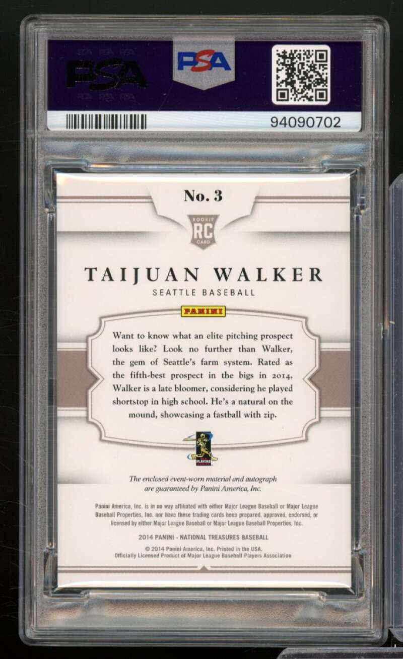 Taijuan Walker Rookie 2014 National Treasures Colossal Mat Signature #3 PSA 9 Image 2