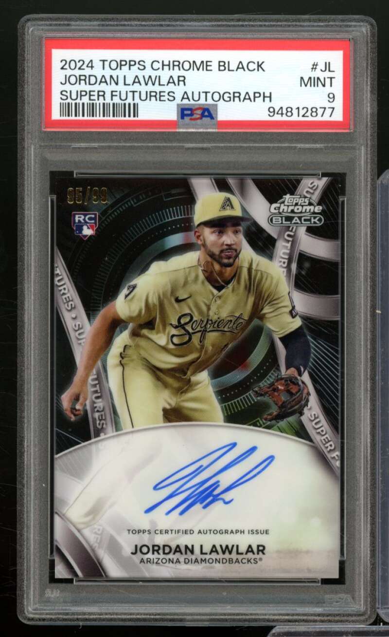 Jordan Lawlar Rookie 2024 Topps Chrome Black Super Futre Autograph #JL PSA 9 Image 1