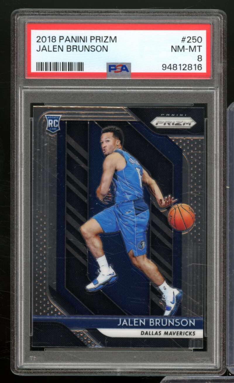 Jalen Brunson Rookie Card 2018-19 Panini Prizm #250 PSA 8 Image 1