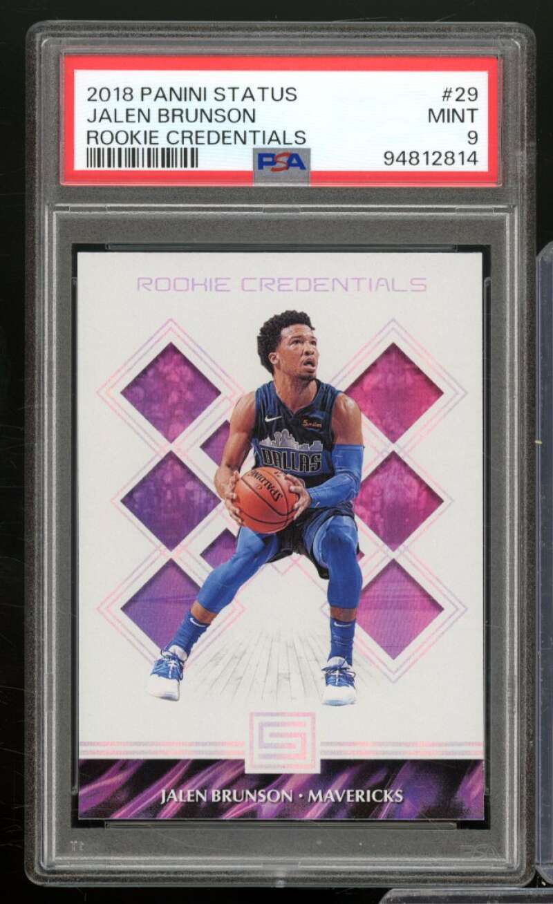 Jalen Brunson Rookie 2018-19 Panini Status Rookie Credentials (pop 5) #29 PSA 9 Image 1