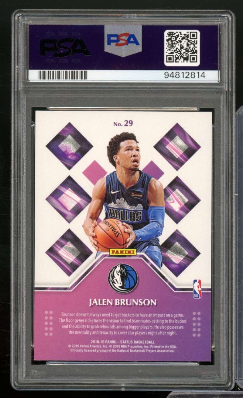 Jalen Brunson Rookie 2018-19 Panini Status Rookie Credentials (pop 5) #29 PSA 9 Image 2