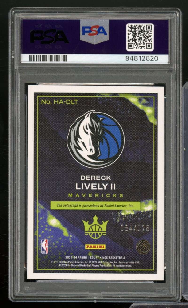 Dereck Lively Rookie 2023-24 Court Kings Heir Apparent Autograph #HADLT PSA 9 Image 2