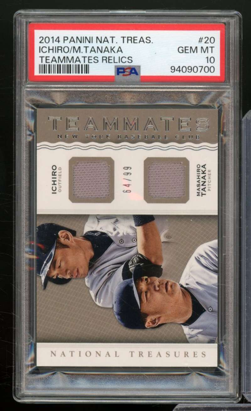 Ichiro Suzuki /Masahiro Tanaka 2014 Panini National Treasures (pop 1) #20 PSA 10 Image 1