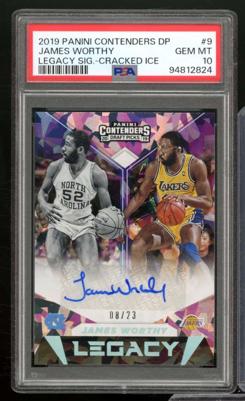 James Worthy 2019-20 Panini Contenders DP Legacy Signature Cracked Ice #9 PSA 10 Image 1