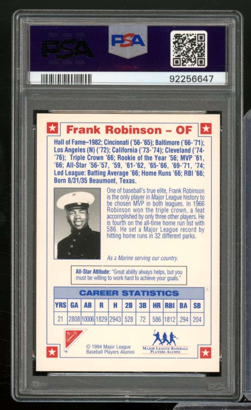 Frank Robinson 1994 Nabisco Autograph All-Star #nno PSA/DNA Authentic Auto 10 Image 2