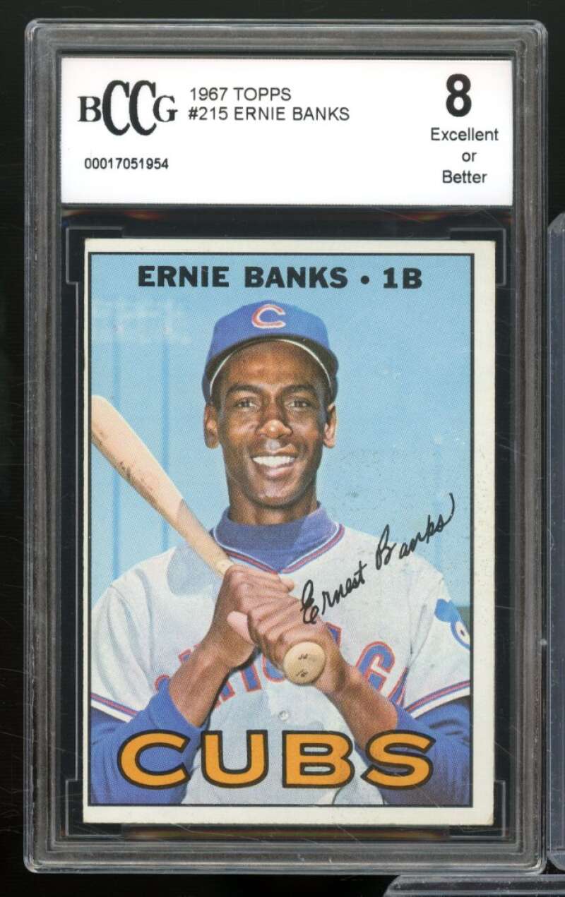 1967 Topps #215 Ernie Banks Card BGS BCCG 8 Excellent+ Image 1