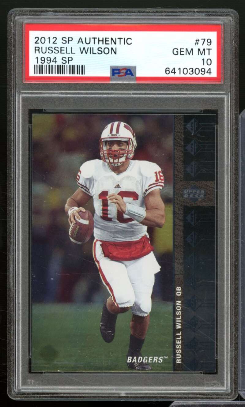 Russell Wilson Rookie Card 2012 SP Authentic 1994 SP #79 PSA 10 Image 1