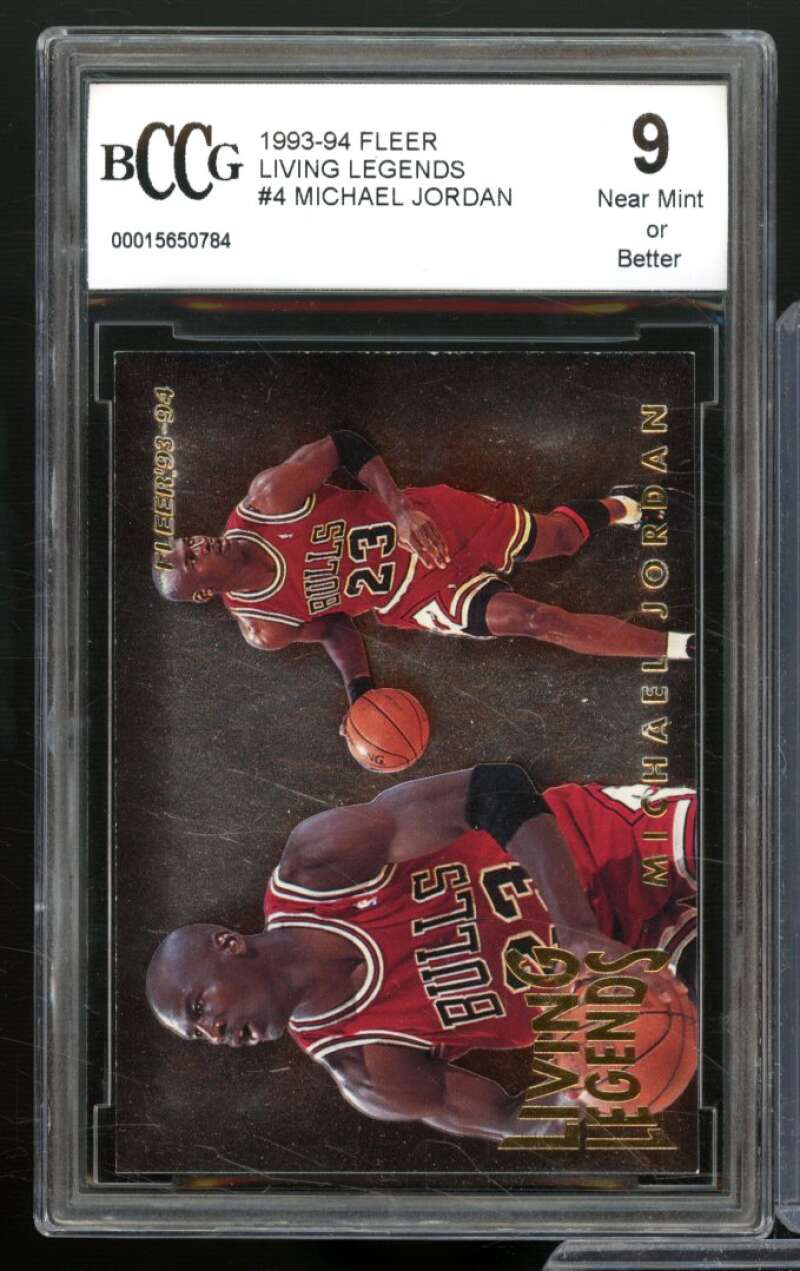 1993-94 Fleer Living Legends #4 Michael Jordan Card BGS BCCG 9 Near Mint+ Image 1