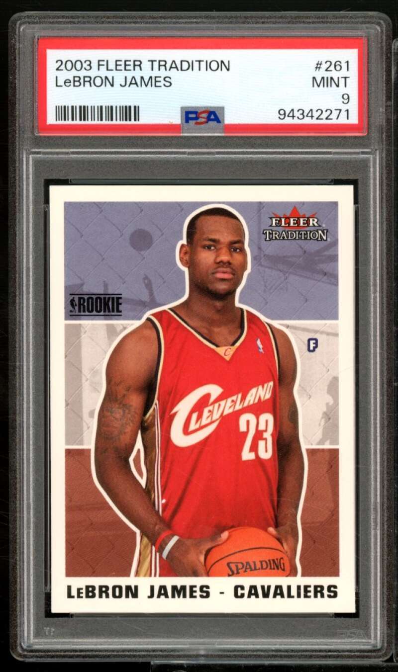 LeBron James Rookie Card 2003-04 Fleer Tradition #261 PSA 9 Image 1